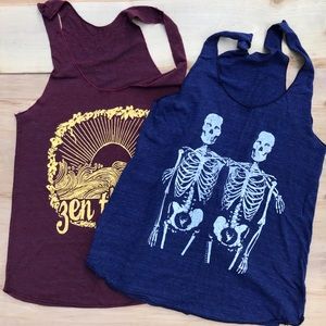 2 Pack American Apparel tri-blend racerback tanks